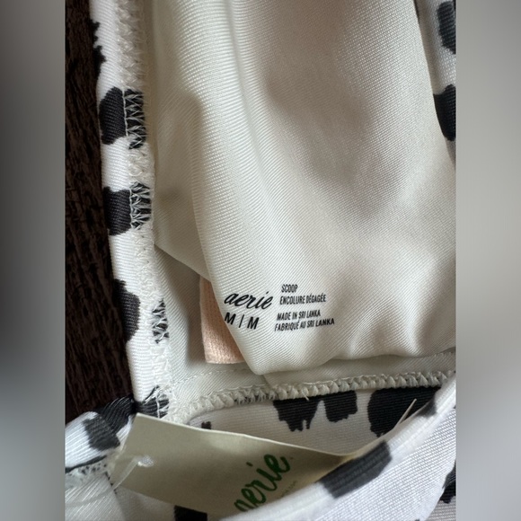 AERIE Scoop Neck Animal Print Bikini Swim Top NWT Sz Medium - Picture 6 of 13